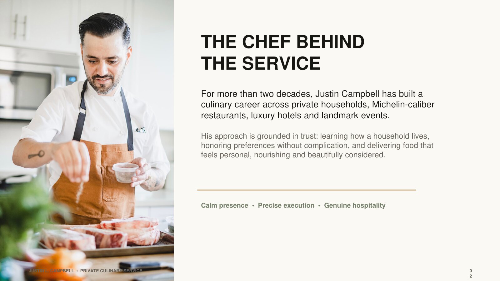 Chef Justin Campbell private chef portfolio, page 2 of 13
