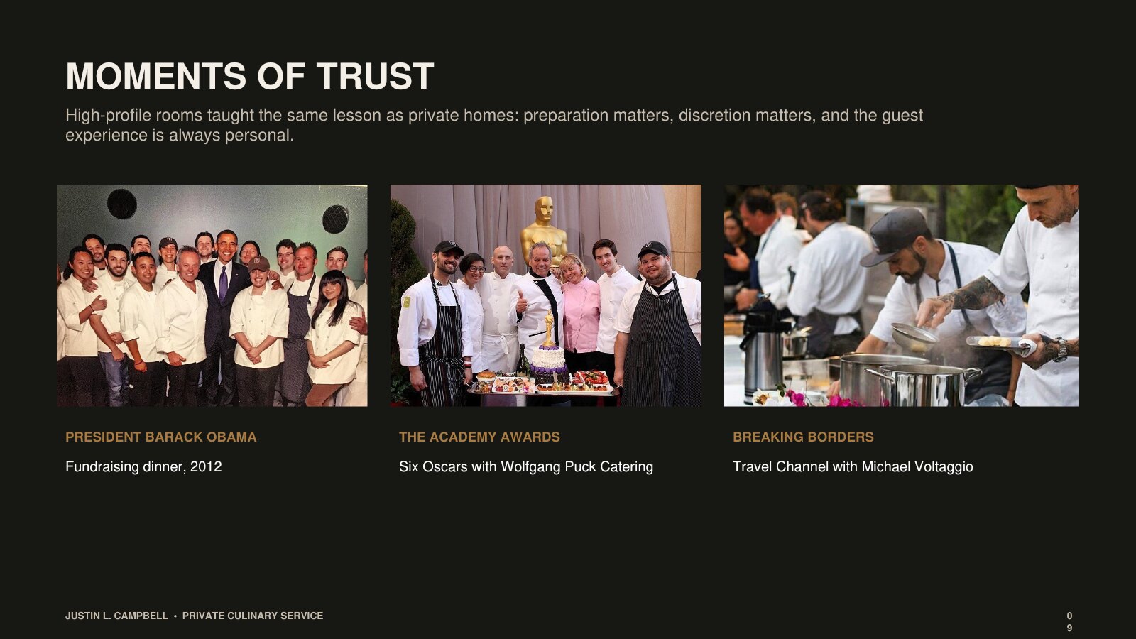 Chef Justin Campbell private chef portfolio, page 9 of 13